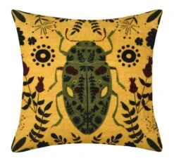 Coussin Exotique Imprimé Scarabée