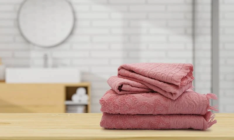 Lot De 4 Serviettes Jacquard à Franges 4 Lot De 4 Serviettes Jacquard à Franges – Image 2