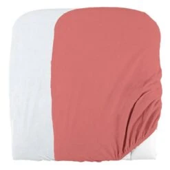 Draps Housses Coton Blanc/Terracotta