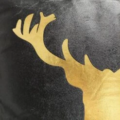 2 Coussins Velours Noir Et Cerf Doré -Univers du Lit Boutique bb8946ecc4ca44fb9cc325003f6d90b3