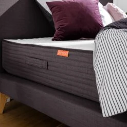 Matelas Confort Premium Smood -Univers du Lit Boutique smoodspring bett i webstoff eiche massiv 140 x 200cm graubraun 5156964